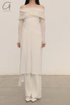 SWAYING/KNIT chenille three-dimensional striped trousers SW23AW3B57 white